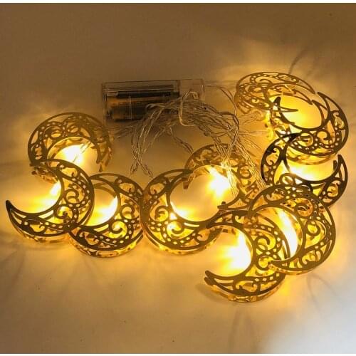 1.6M Moon Star Led Light String Eid Mubarak Decor Ramadan Decor For Home Muslim Islamic Decor Hajj Ramadan Kareem Eid Al Adha