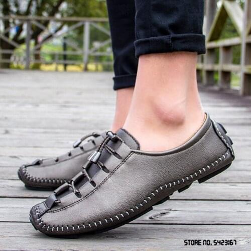 New Arrival British Mens Soft Leather Lace Up Driving Shoes Loafers Flats Walking Sneakers Tenis Masculino Zapatos Hombre