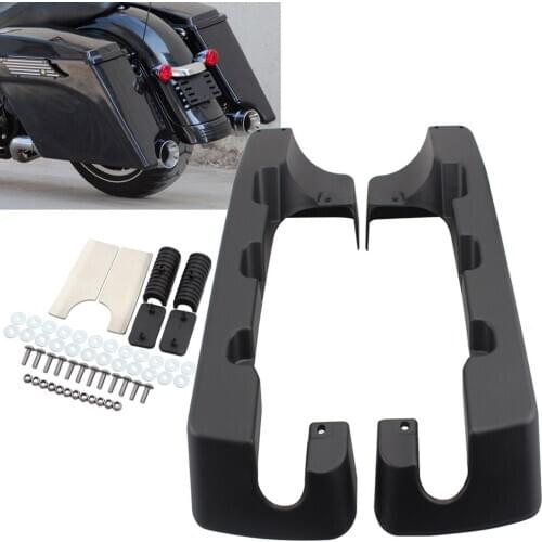 Motorcycle 5" Hard Stretched SaddleBag Extension For Harley Touring Electra Street Road Glide Road King Ultra FLHTK 2014-Up