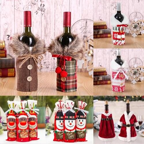 Table decoration gift christmas wine bottle set merry christmas decoration home 2022 christmas ornament christmas