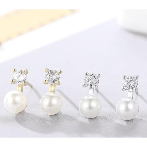 Earrings 925 Silver Jewelry with Pearl Zircon Gemstone Drop Earrings Accessories for Women Wedding Promise Party Gift Wholesale
