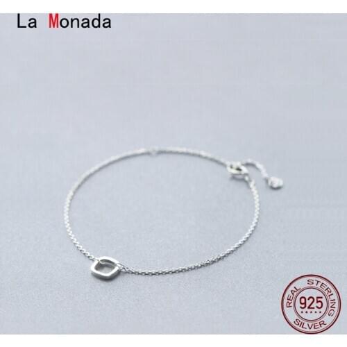 La Monada Square Fine Silver 925 Jewelry Bracelet Female Woman Chain Minimalist Bracelets For Women Silver 925 Sterling