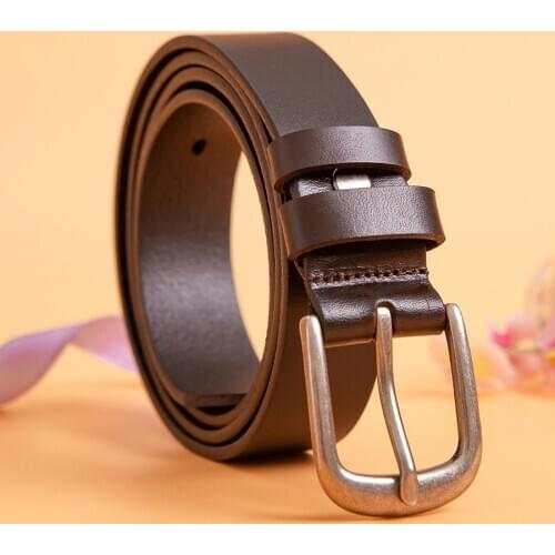 Belt women trendy genuine leather belts for woman luxury High Quality Brand Casual Strap Vintage for Jeans