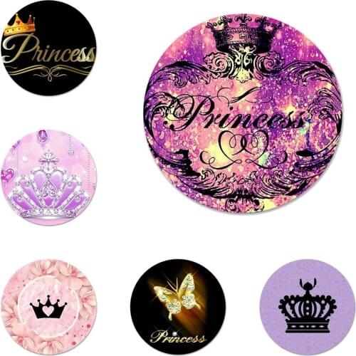 58mm Mom Queen Princess Crown Icons Pins Badge Decoration Brooches Metal Badges For Clothes Backpack Decoration