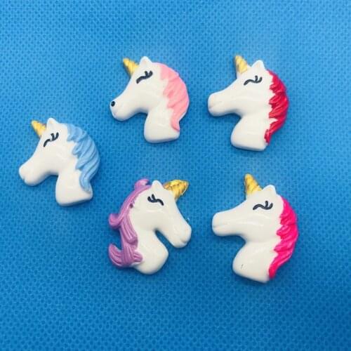 10pcs/pack Small Detailed Animal Unicorn Horn Cabochons, 30MM Resin Cabochons, Flatback,Diy Decor Jewelry Accessory