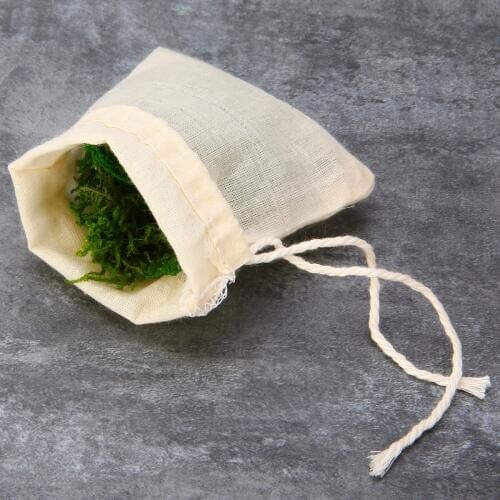 10pcs 8*10cm Kitchen Filter Bag Cotton Drawstring Strainer Tea Spice Food Separate Filter Bag