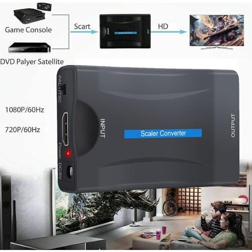 1080P HDMI-Compatible to SCART Converter Audio Video Adapter with 1.5m SCART Cable for PS3 Xbox HDTV STB DVD