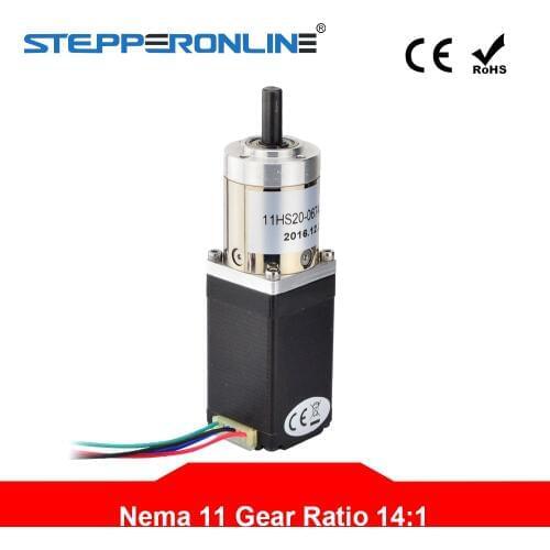 14:1 Planetary Gearbox Nema 11 Stepper Motor 0.67A 4-lead for DIY CNC Robot 3D Printer