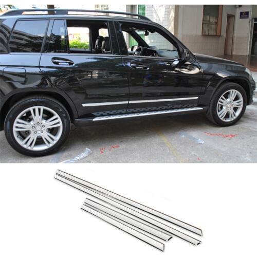 4pcs/set Stainless Car Body Side Door Molding Trims Cover For Mercedes Benz GLK X204 ML W124 GL X164 GLS GLE