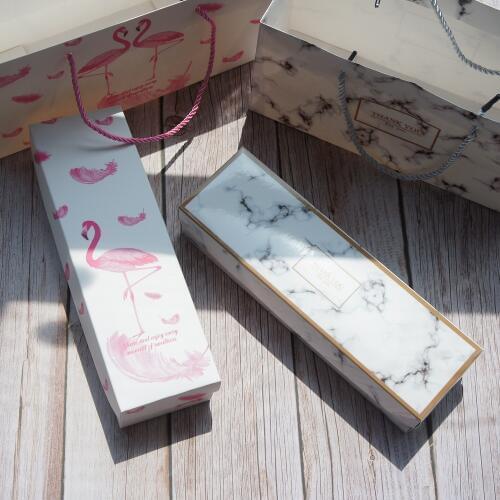 23.7*6*5cm 5set pink Flamingo Design Paper Box As Cookie Candy Macaroon Handmade Sweet Wedding Birthday Gift Use
