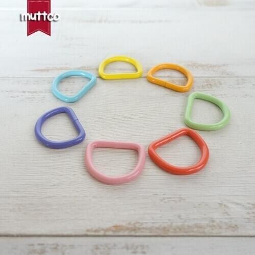 50pcs/lot Metal Colourful D ring DIY for Dog Collar 25mm Connection alloy metal Buckles DIY D Ring Webbing Clasp Clip