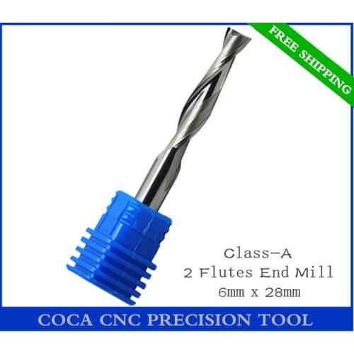 6mm*28mm,Freeshipping CNC machine woodworking insert router bit,solid carbide end mill,2 flutes milling cutter,MDF,plastic