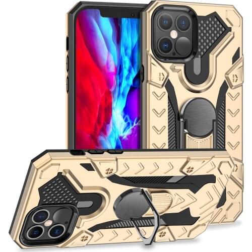 Military Armor Shockproof Phone Case For iPhone 12 11 Pro Max Mini X XS Max XR 7 8 Plus SE2 Anti-Fall Finger Ring Holder Cover