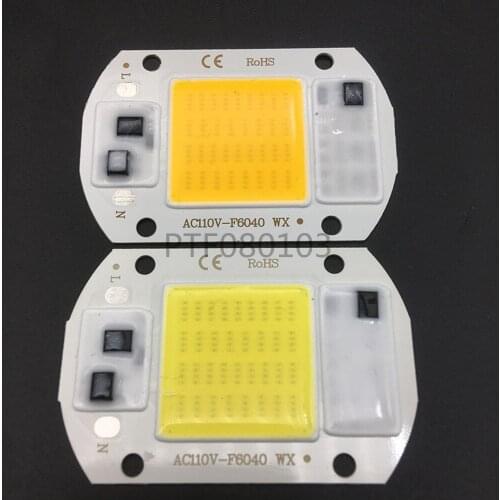 5PCS LED COB Lamp Chip 50W 220V 110V Input Smart IC Driver Fit For DIY LED Floodlight Spotlight Cold White Warm White