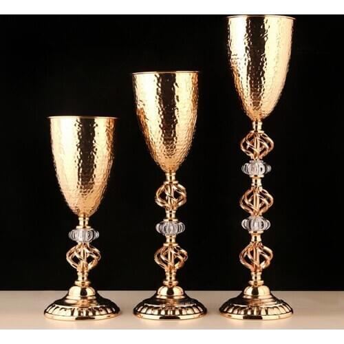 IMUWEN 10PCS Vases Wedding Table Centerpieces Metal Vase Event Floor Road Lead Flower Holders Flowers Stand For Home Decor