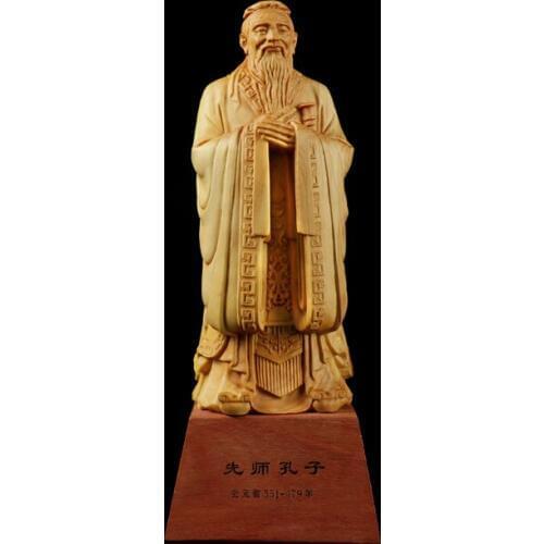 11/15cm Wood Confucius Statue Boxwood Carving Chinese-Style Home decor Gift to Send Teachers Characters Crafts Home Feng Shui