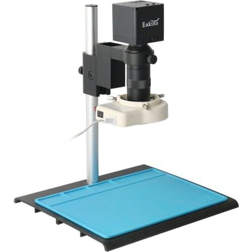 8MP 4K 1080P USB Electronic Digital Industrial Video Microscope Camera 100X 180X C mount Lens 56 LED Ring Light For PCB Repair