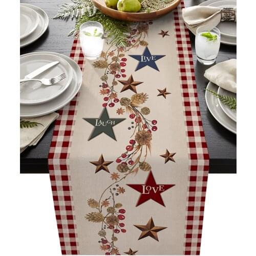 American Country Style Retro Red Plaid Table Runner Home Dining Table Decor Placemat Hotel Wedding Table Decor Tablecloth