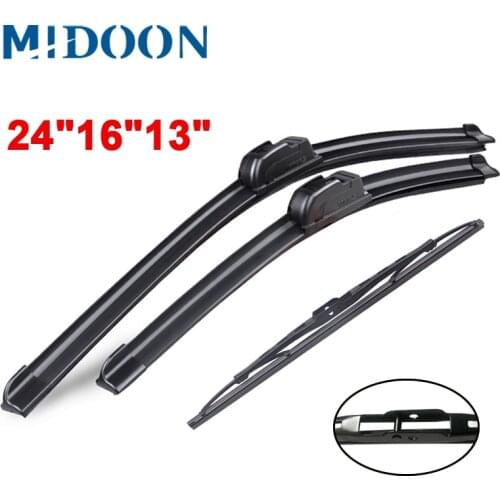 MIDOON Wiper Front + Rear Wiper Blades Set Kit For HYUNDAI Tucson JM 2004-2009 Windshield Windscreen Rear Window 24"+16"+13"