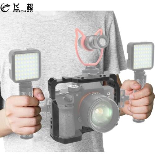CNC A73 A9 Camera Cage + Top Handle Grip Aluminum Alloy with Cold Shoe Mount for Sony a7iii a7r3 a7m3 DSLR Camera Extension Kit