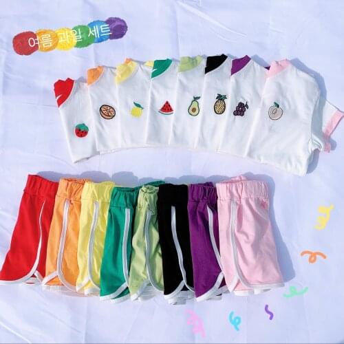 Korean Summer New Girls and Boys Children Baby Cute Color Shorts Kindergarten Sports Suit Toddler Boy Clothes