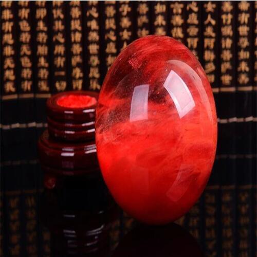 Red crystal ball rough polished smooth round craft gifts home style water ball decoration accessories