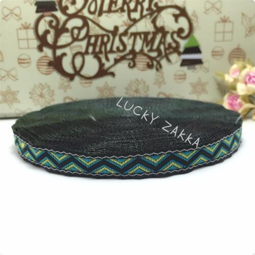 Ribbon wholesale 1/2"(12mmx18yard/sets) 100% polyester Woven Jacquard ribbon Blue waves Geometric series lace MZ15072005