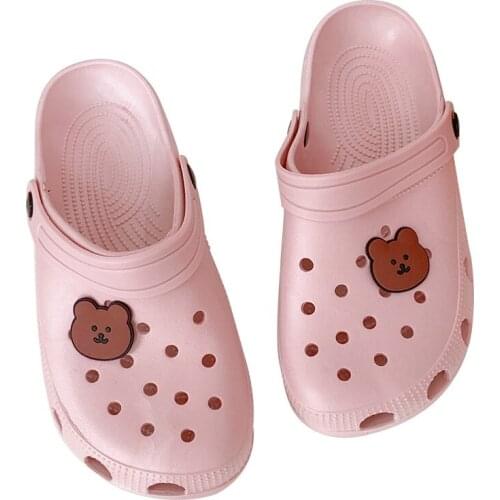 Summer New Fashion Baotou Beach Shoes Soft Bottom Trend Lazy Sandals And Slippers Korean Style Breathable Wild Cute Hole Shoes