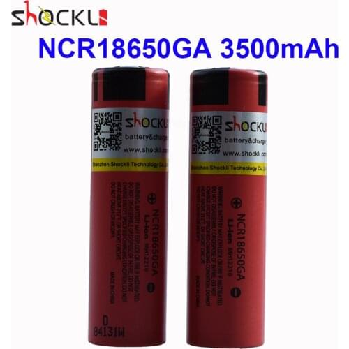 Shockli 18650 3500mAh 3.7V Li-ion rechargeable battery NCR18650GA 10A high drain lithium batteries for Sanyo 18650 battery torch