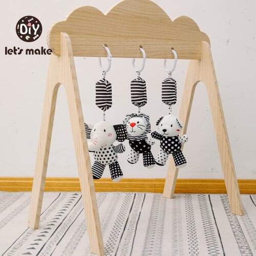 Lets make Animal Baby Rattles Mobiles Baby Gym Nordic Style BPA Free Organic Wooden Mobile Crib Holder Bed Bell Hanging Toys