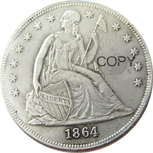 US Coins 1864 Seated Liberty Dollar copy Coins Silver Plated