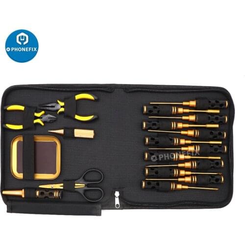 19pcs Flat Phillips Hex Screwdriver Pliers Body Reamer RC Tools Kits For Rc Helicopter Car Drone Aircraft Model Repair Box Set