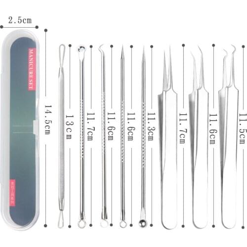 Nose Blackhead Remover Tool Kit Tweezers Acne Extractor Tool Professional Stainless Facial Pimple Acne Blemish Removal Tools