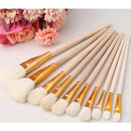 10Pcs Brushes Set for Art Painting Oil Acrylic Watercolor Drawing Craft DIY Kid Student Painting Pen