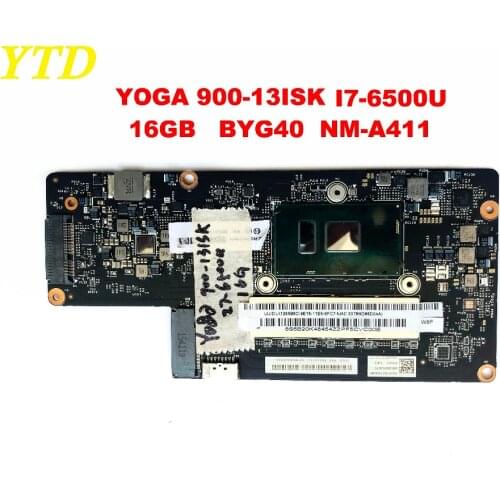Original for Lenovo YOGA 900-13ISK laptop motherboard YOGA 900-13ISK I7-6500U 8GB BYG40 NM-A411 tested good free shipping