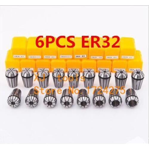 Hot 6pcs/set 6 size ER32 precison spring collet chuck choose from 3mm-20mm For CNC machine lathe accessories