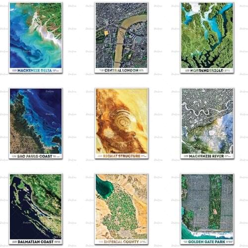 Mackenzie Delta Richat Structure Ganges Brahmaputra Coast Of Sao Paulo Satellite Poster Wall Art Prints Home Decor Canvas Gift