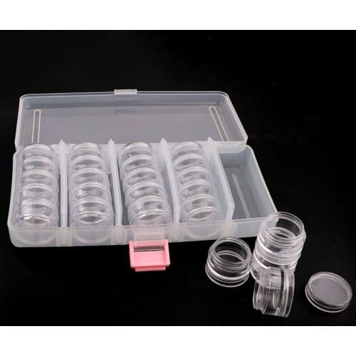 1 Set 190*95mm (With 25 Pcs Small Box) Transparent Empty Nail Art Tip Glitter Boxes Storage Nail Art Rhinestone Case Removable