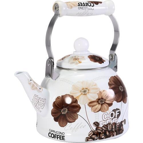 2L Chinese Traditional Enamel Teapot Vintage Loose Leaf Tea Coffee Pot Kettle Enamel Coated Steel Vintage Style Teapot