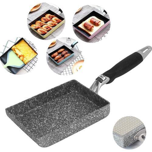 Japanese Style Maifan Stone Frying Pan Non-Stick Pan Small Square Pan Fried Egg Roll Cooker Cooker Universal Pan Omelette Pot