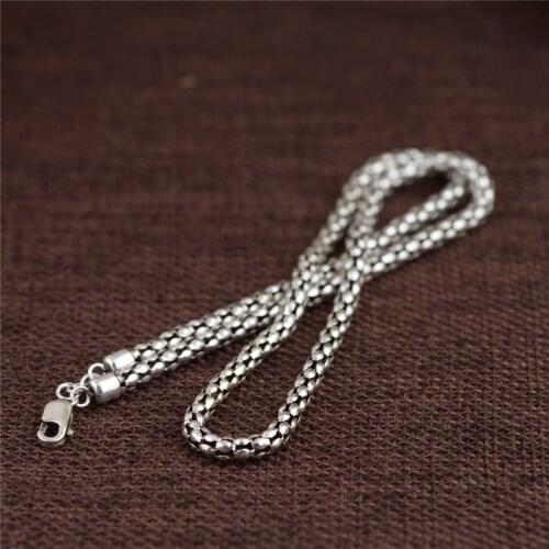 925 Sterling Silver Popcorn Chain Snake Necklace Men Choker Punk Hip Hop Fine Jewelry Boyfriend Gift Luxury Jewellery Necklaces