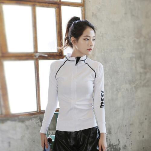 2017 New Summer Long Sleeve Zipper Lycra Rash Guard T-Shirt Women Sun Protection UPF 50+ Coat Surfing Swimming Tops Plus Size