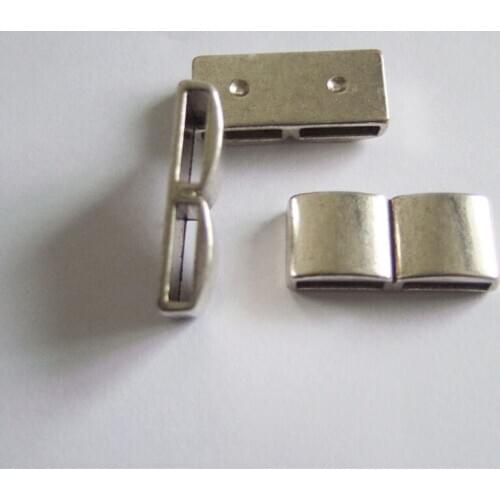 10 Pcs Antique Silver Color 10mm Separator Bar Sliders for 10x2mm Flat Leather Bracelet Jewelry Findings