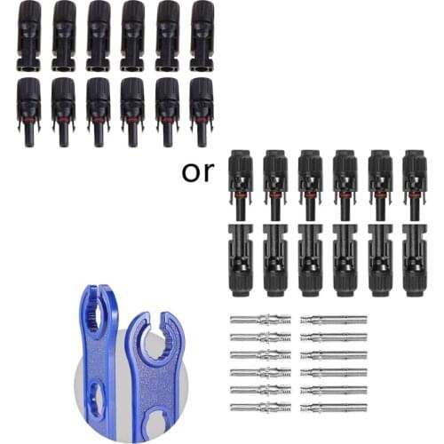12 Pcs Solar Connectors with Spanners Solar Panel Cable Connectors 6 Pairs Male/Female Waterproof Connector Home Garden
