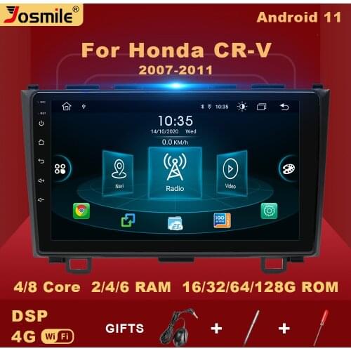 2 din Android 11 Car Multimedia Player For Honda CR-V 3 RE CRV 2007-2011 Radio AI Voice Control Bulit in Carplay Wifi 6GB 128GB