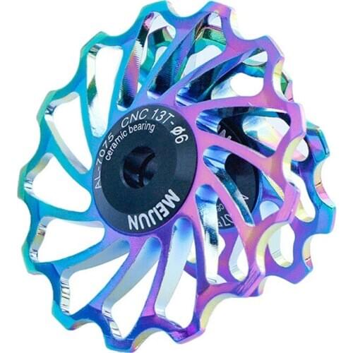 2pcs MEIJUN Colorful 11T 13T Guide Cycling Ceramics Bearing Jockey Wheel Ceramic Pulley 7005 Aluminum Alloy MTB Rear Derailleur