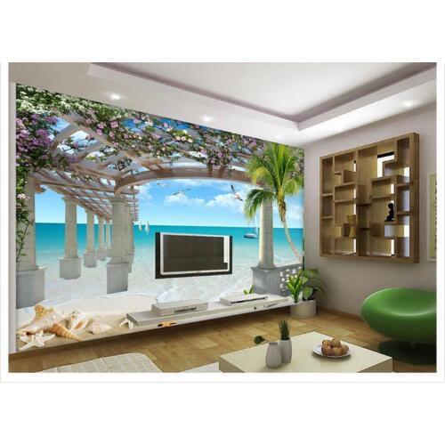 3d room wallpaper Home Decoration space Beach Sea views starfish TV backdrop 3d wall murals wallpaper