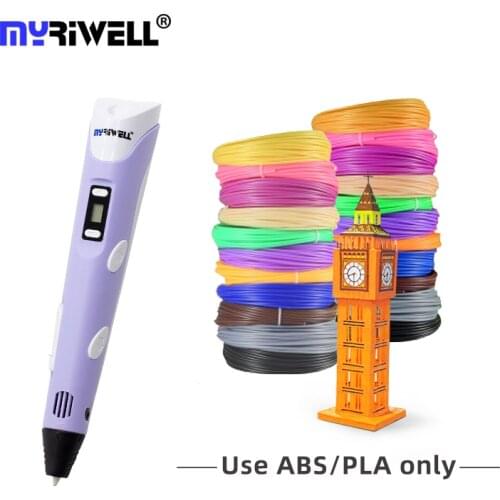 Myriwell 3D Printing Pen 3D Pen LCD Display PLA/ABS Filaments 3D Drawing Printer For Kids/Adults Creative Design Drawing