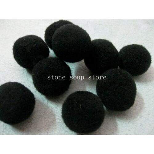 80-200pcs Black Polyester Plush Balls Pompon Flowers Diy decor Clothing accessories Christmas crafts Kids toys