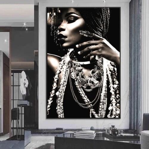 African Women Canvas Painting Primitive Tribal Woman Art Pictures Print Decorative Painting Wall Poster Modern Living Room Mural